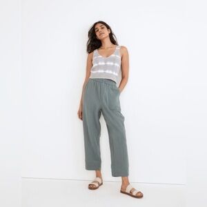 Madewell Lightspun Pull-On Cotton Gauze Balloon Pants in Faded Shale Size Small